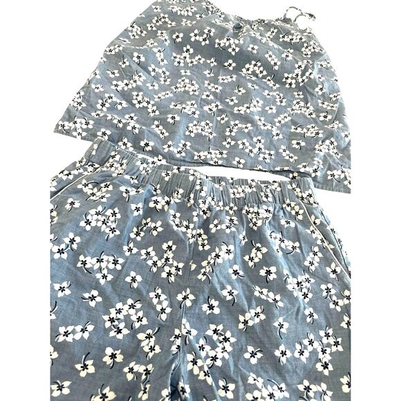 Land’s end 2 piece set floral 100% Cotton Sz S lounge wear - Picture 2 of 9